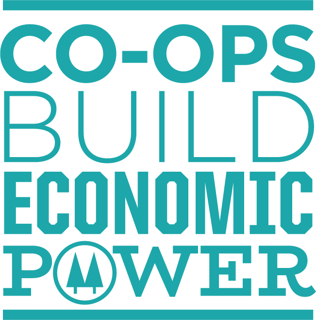 National Co-op Month logo, Co-ops Build Economic Power